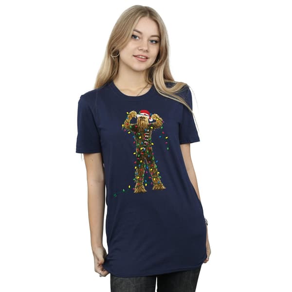 Star Wars Dam/Dam Chewbacca Julbelysning Bomull Boyfr Navy Blue M