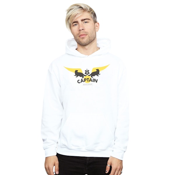 Harry Potter Hufflepuff Captain Hoodie för män 4XL Vit White 4XL