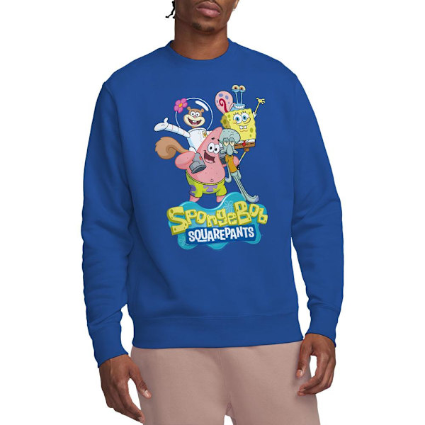 SvampBob Fyrkant Unisex Vuxen Gruppbild Sweatshirt XL Roy Royal Blue XL