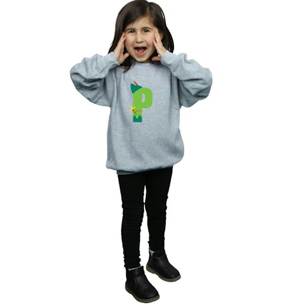Disney Girls Alphabet P Is For Peter Pan Sweatshirt 12-13 År Sports Grey 12-13 Years