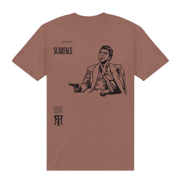 Scarface Unisex Adult Outline T-Shirt XL Sand Sand XL