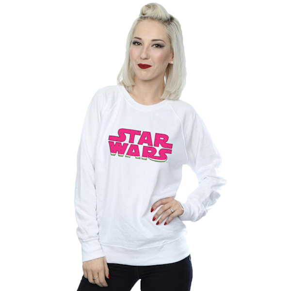 Star Wars Dam/Kvinnor Vattenmelon Logotyp Sweatshirt M Vit White M