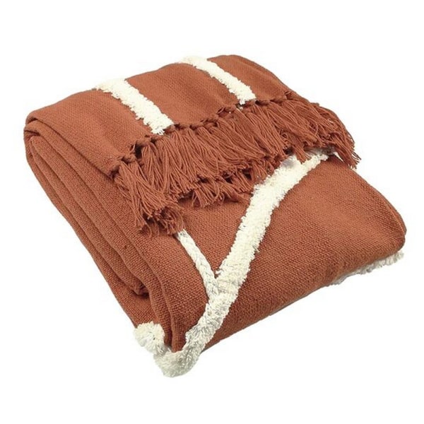 Furn Rainbow Tufted Throw One Size Brick Red Brick Red One Size
