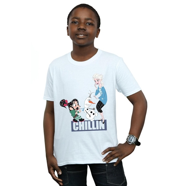 Disney Boys Wreck It Ralph Elsa Och Vanellope T-Shirt 9-11 År White 9-11 Years