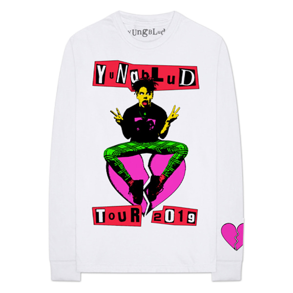 Yungblud Unisex Vuxen Tour Rygg & Ärm Tryck Bomull Långärmad T-Shirt White M