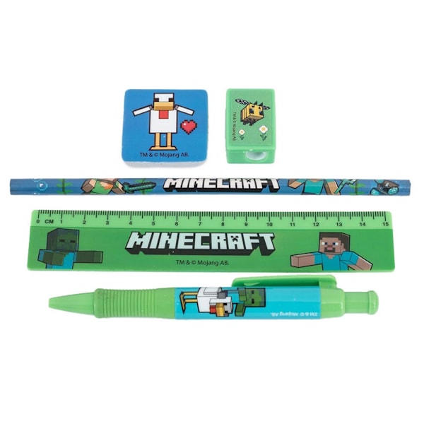 Minecraft Skrivset One Size Blå/Grön Blue/Green One Size