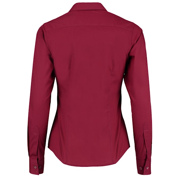 Kustom Kit Dam/Kvinnor Poplin Skräddarsydd Långärmad Skjorta 10 Claret Red 10 UK