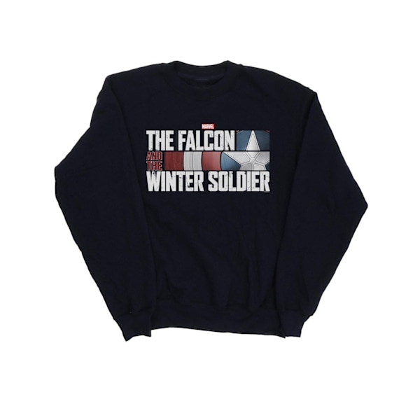 Marvel Boys The Falcon And The Winter Soldier Logo Sweatshirt 7 Navy Blue 7-8 Years