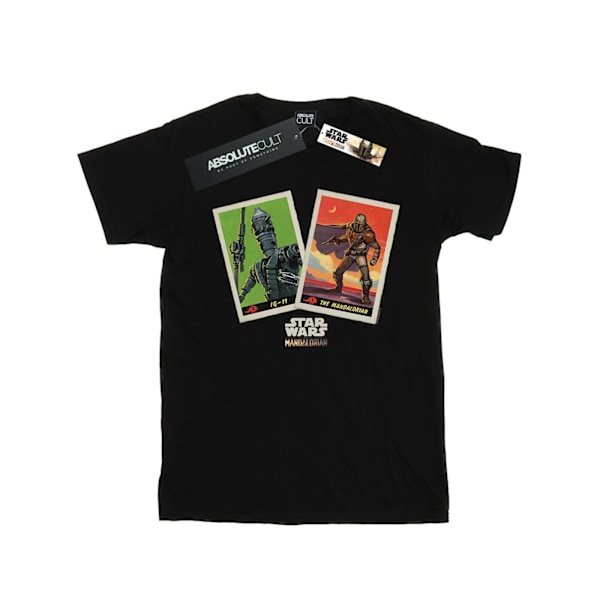 Star Wars Girls The Mandalorian Trading Cards Bomull T-shirt 7- Black 7-8 Years