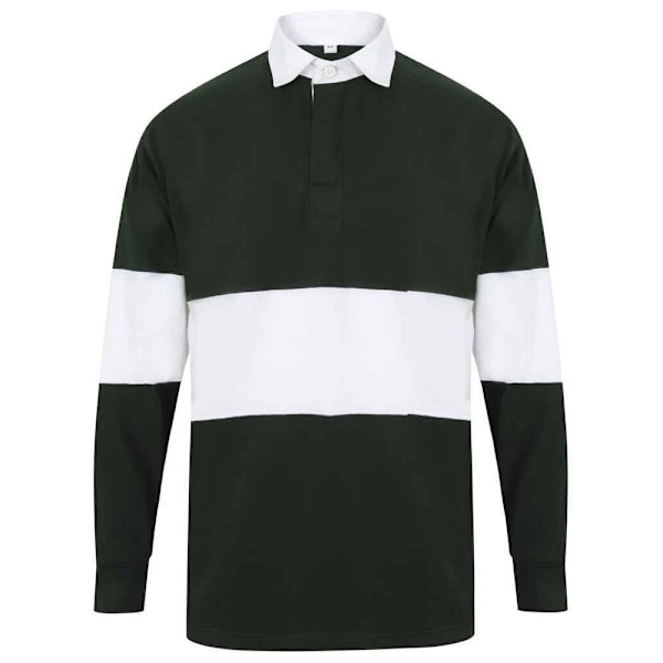 Front Row Unisex Rugbytröja med paneler för vuxna M Flaska/Vit Bottle/White M