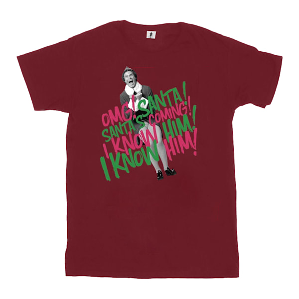 Elf Womens/Ladies Santa´s Coming Bomull Boyfriend T-Shirt L Bur Burgundy L