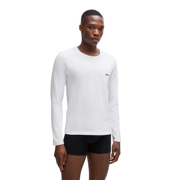 Boss Herr Logotyp Långärmad T-shirt (3-pack) S Vit/Marinblå/Sv White/Navy/Black S