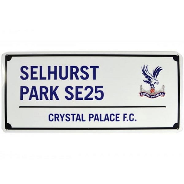 Crystal Palace FC Selhurst Park SE25 Metallskylt En Storlek Vit White/Blue One Size