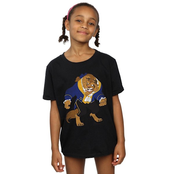 Disney Girls Beauty And The Beast Classic Beast Bomull T-shirt Black 12-13 Years