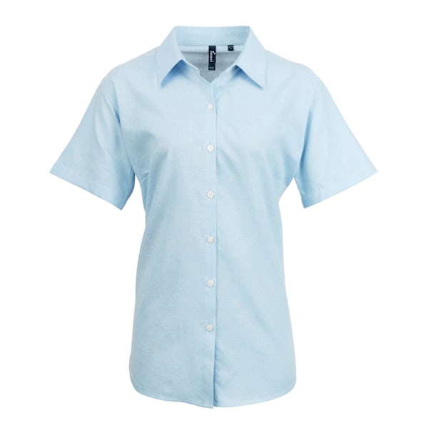 Premier Dam/Dam Signature Oxford Kortärmad Arbetsskjorta Light Blue 10