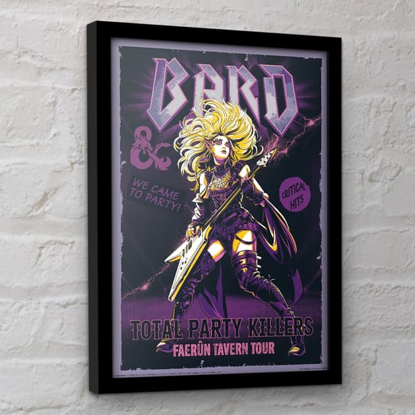 Dungeons & Dragons Bard Comic Inramad Affisch 40cm x 30cm Multico Multicoloured 40cm x 30cm