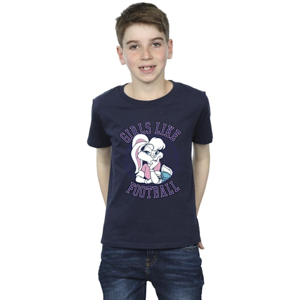 Looney Tunes Boys Lola Bunny Girls Like Football T-Shirt 3-4 År Navy Blue 3-4 Years