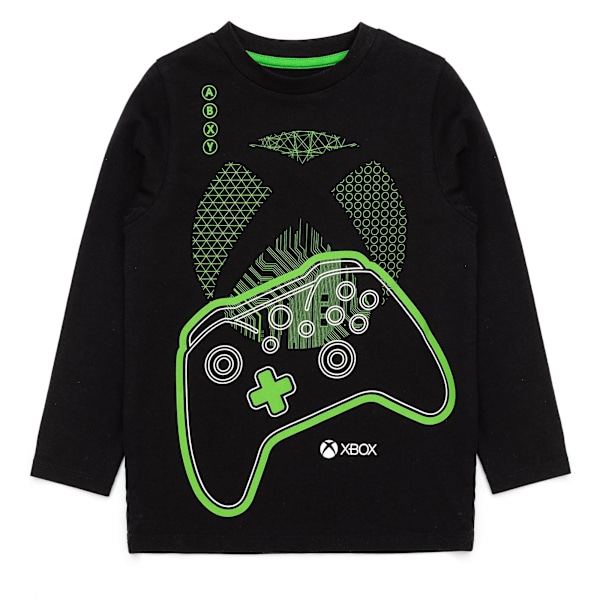 Xbox Pojkars Spelkontroll Långärmad Pyjamas Set 14-15 År B Black/Green 14-15 Years