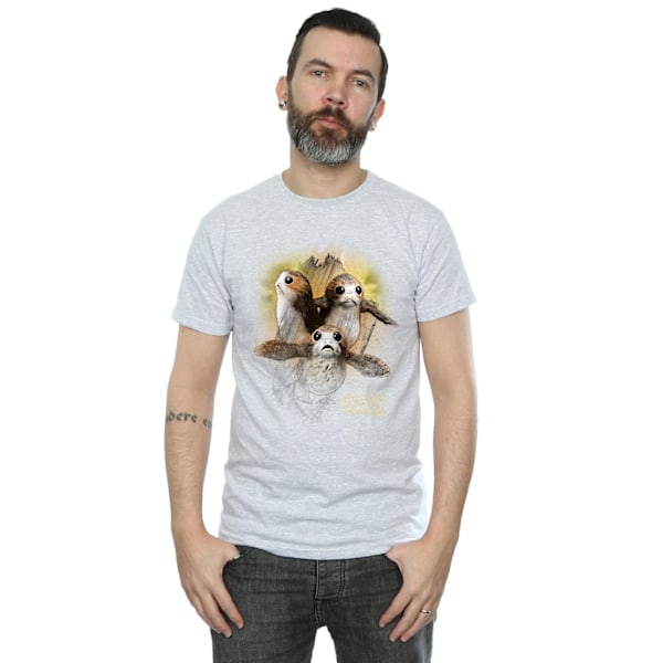 Star Wars: The Last Jedi Porg T-shirt i borstad bomull för män, M, Sports Grey Sports Grey M