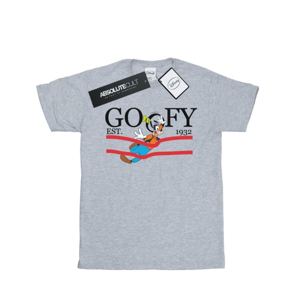 Disney Dam/Kvinnor Goofy By Nature Bomull Boyfriend T-Shirt S Sports Grey S