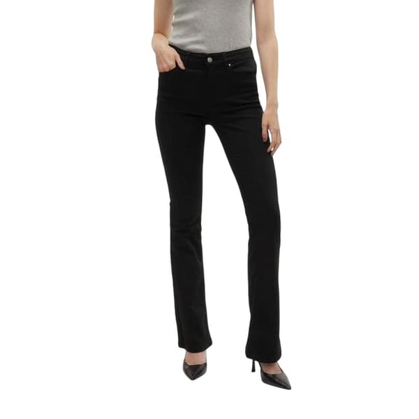 Vero Moda Dam LI140 Utsvängda Jeans M Svart Black M