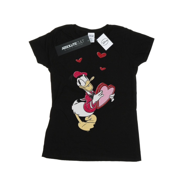 Disney Dam/Dam Kalle Anka Love Heart T-shirt i bomull XL B Black XL
