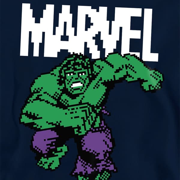 Marvel Barn/Barn Hulk Pixel Tröja med Huvtröja 5-6 År Bla Black 5-6 Years
