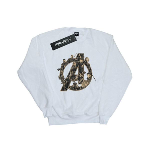 Avengers Infinity War Herr Logotyp Sweatshirt M Vit White M