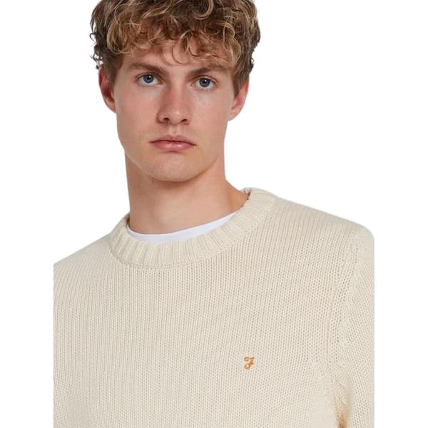Farah Herr Alverstone Logotyp Normal Sweatshirt L Cream Cream L