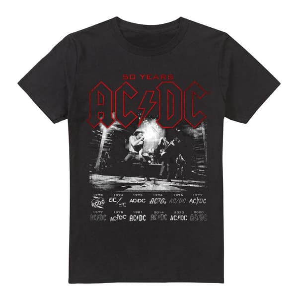 AC/DC Herr Logo Stack T-Shirt XXL Svart Black XXL