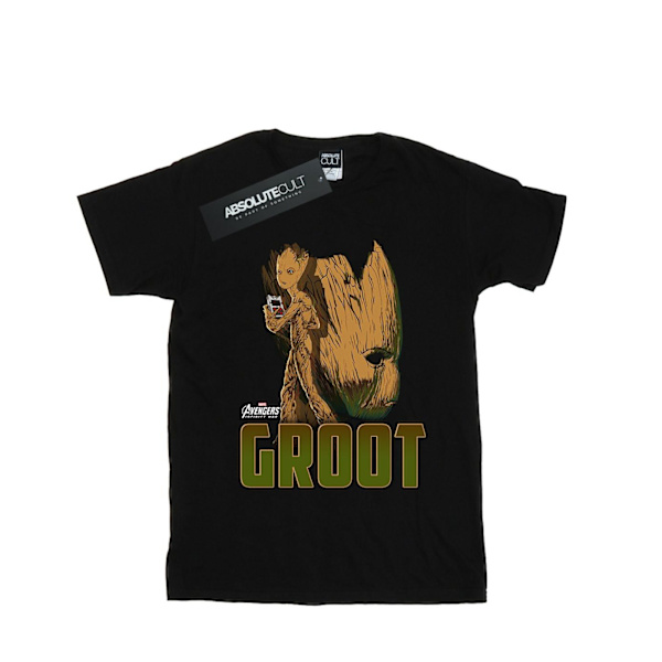 Marvel Girls Avengers Infinity War Groot Character Bomull T-shirt Black 9-11 Years