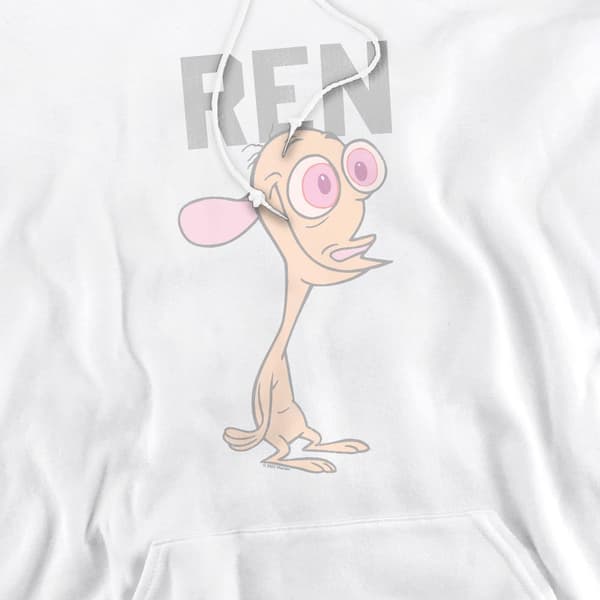 Ren & Stimpy Herr Collegiate Hoodie M Vit White M