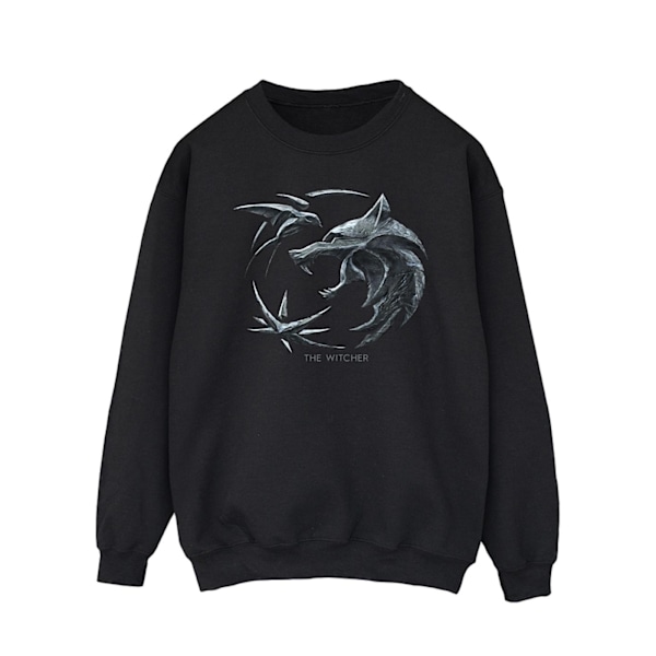 Netflix The Witcher Wolf Logo Sweatshirt S Svart Black S