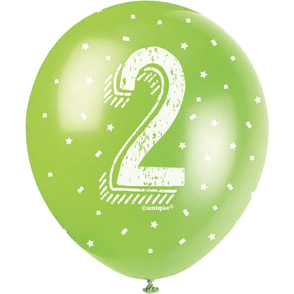 Unika Party Latex Pearlised 2nd Birthday Ballonger (5-pack) Green One Size