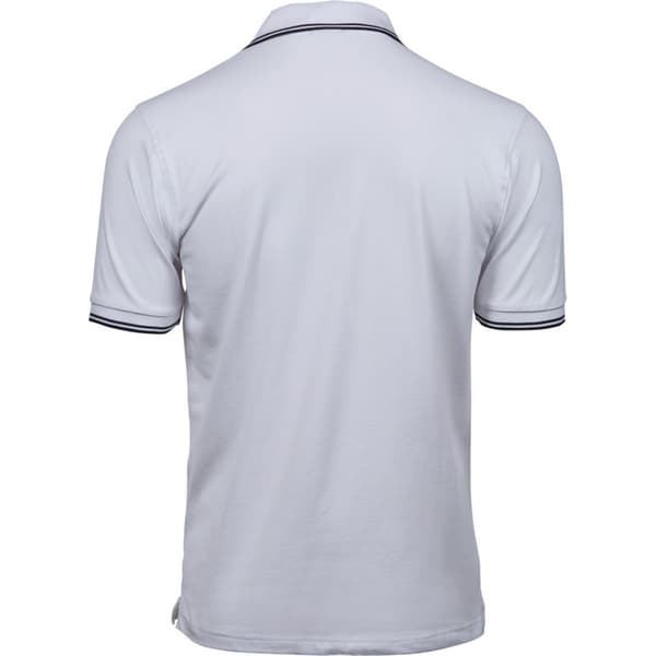 Tee Jays Herr Lyxig Randig Pikétröja S Vit/Marinblå White/Navy S
