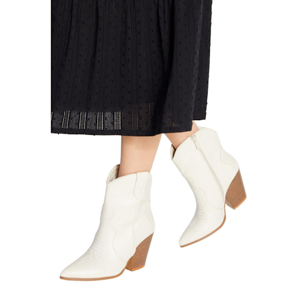 Faith Dam/Dam Montie Stitch Detail Cowboy Boots 7 UK Neut Neutral 7 UK