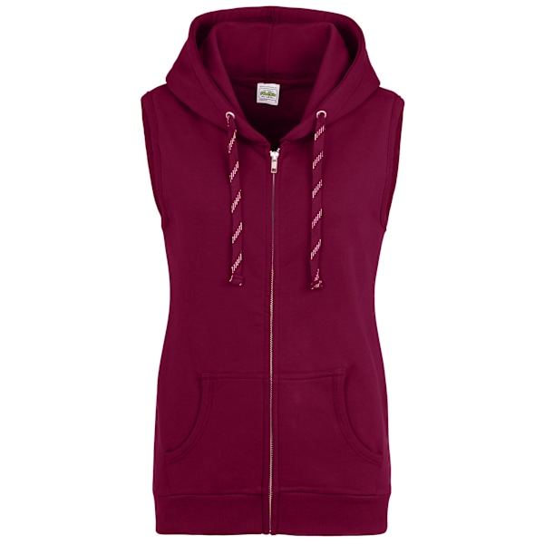 AWDis Just Hoods Dam/Dam Girlie Ärmlös Full Zip Hoodi Burgundy XS