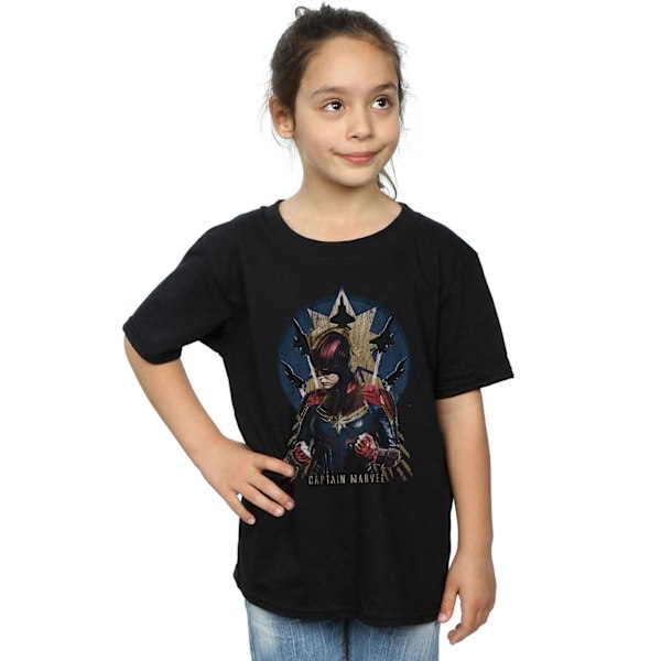 Marvel Girls Captain Marvel Jet Burst Bomull T-shirt 12-13 år Black 12-13 Years