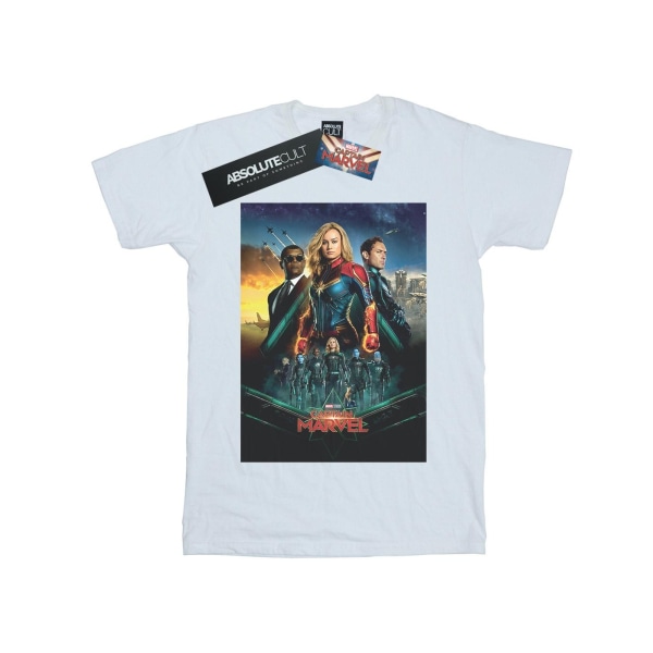 Marvel Boys Captain Marvel Movie Starforce Poster T-shirt 9-11 White 9-11 Years