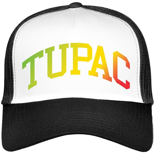 Tupac Shakur Unisex Adult Gradient Mesh -logotyp cap One S Black/White One Size