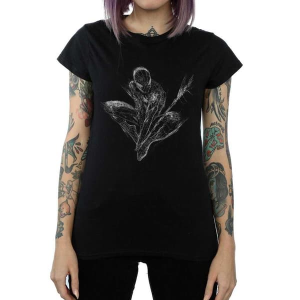 Marvel Dam Spider-Man Web Crouch T-shirt i bomull S Svart Black S