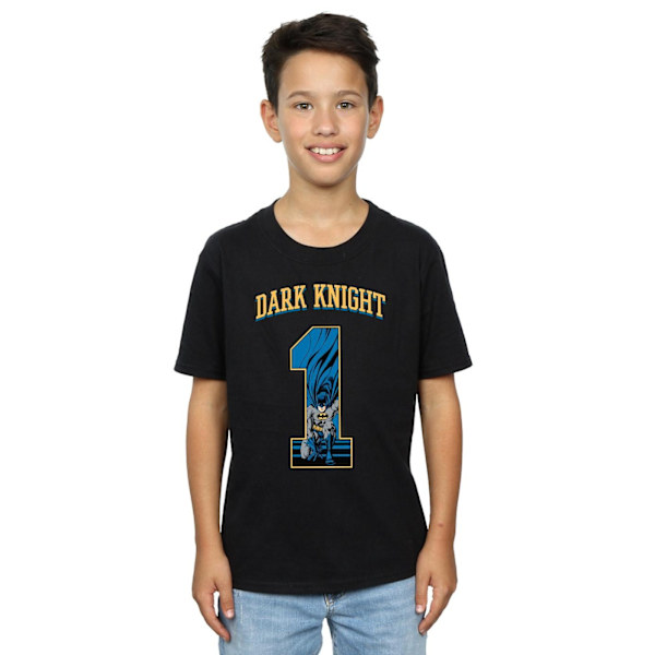 DC Comics Boys Batman Football Dark Knight T-Shirt 9-11 år B Black 9-11 Years