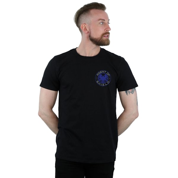 Marvel Mens Agents Of SHIELD Brösttryck T-shirt M Svart Black M