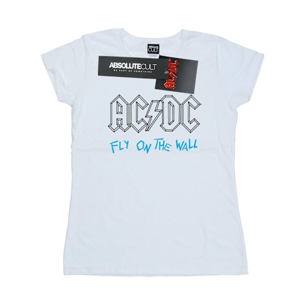 AC/DC Dam/Kvinnor Fly On The Wall Outline Bomull T-shirt L Vit White L