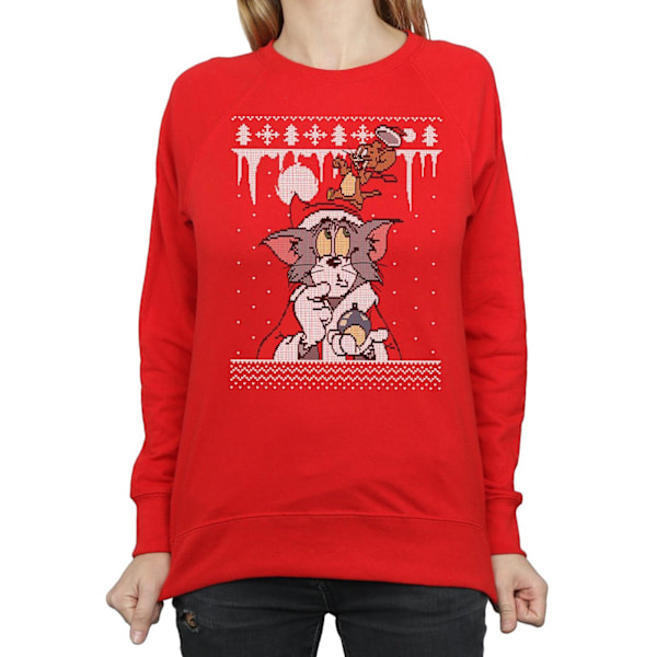 Tom And Jerry Dam/Damer Jul Fair Isle Sweatshirt S Röd Red S