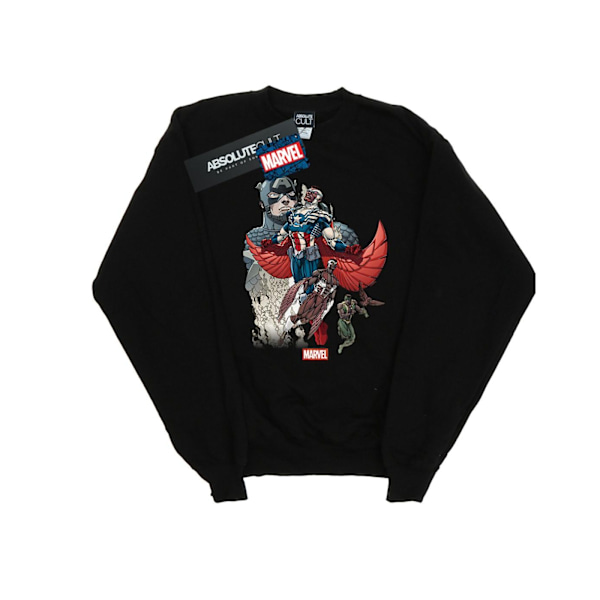 Marvel Girls Captain America Falcon Evolution Sweatshirt 12-13 Black 12-13 Years