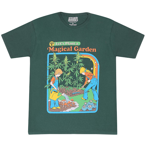 Steven Rhodes Unisex Vuxen Låt Oss Plantera En Magisk Trädgård T-Shirt Green S