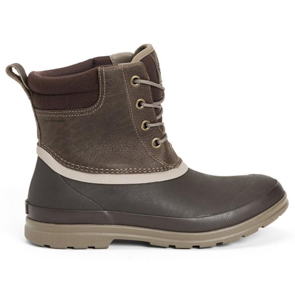 Muck Boots Mens Originals Duck Lace Läder Wellington Boots 9 Taupe/Dark Brown 9 UK