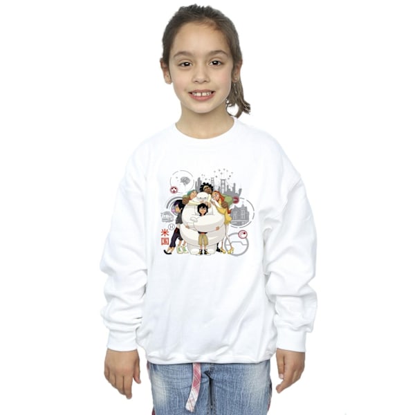 Disney Girls Big Hero 6 Baymax Group Hug Sweatshirt 5-6 år W White 5-6 Years