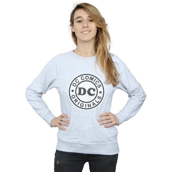 DC Comics Dam/Kvinnor DC Originals Crackle Logo Sweatshirt S Heather Grey S